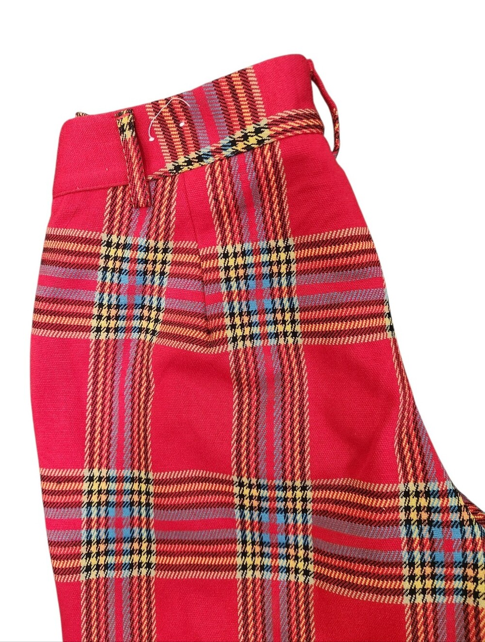J.McLaughlin Hattie Pants Women's Plaid Jacquard Red Black Yellow Size 6 - Picture 4 of 11